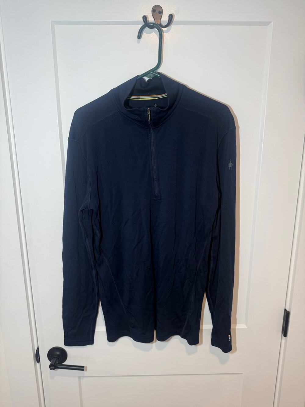 Smartwool Classic Thermal Merino Wool Base Layer 1/4 Zip. Performance Stretch. L
